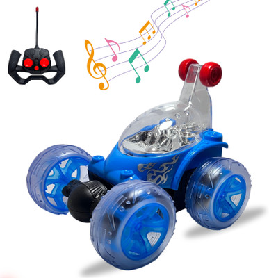 FLYSKY Remote Control Car 360 Degree Stunt Red Car| Rechargeable Car with Lights(Blue)