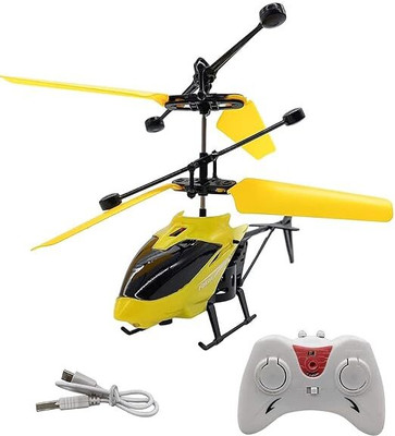 august Remote Control Indoor Helicopter with Infrared Sensor 3D Flashing For kids(Yellow, Multicolor)