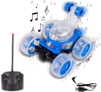 GOSHOPPE ENTERPRISES Remote Control Rechargable 360° Twisting Stunt Car for Kids Music & Lights(Multicolor)