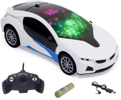 Skyler Collection Skyer Collection Famous Car Remote Control 3D Car with LED Lights, Chargeable(White)