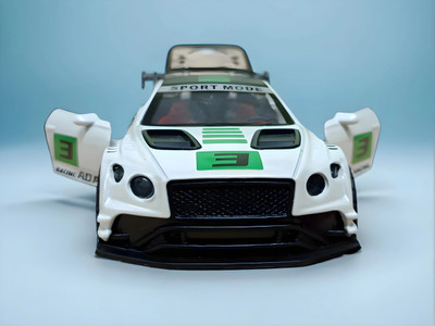 PlayNJoy FRD Bentley GT3 Racing Sports Metal Toy Car – A Premium Collectible for Kids(White)