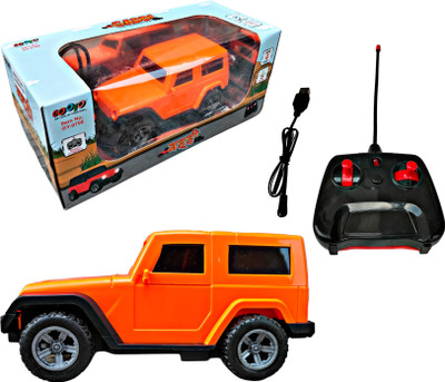 Ruhani Toys & Gift Gallery Remote Control Thar Car with Led Lights and Song Toy Car USB Rechargable(Orange)(Red)
