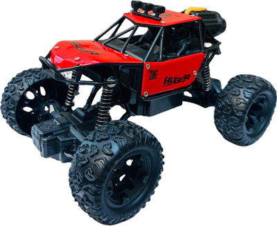 XOOM TOYS 2WD RC Monster Truck with LED, Spray & 20km/h Speed | Off-Road Car Toy for Kids(Red)
