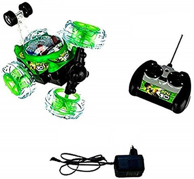 Kid Kraze Ben 10 Rechargeable Stunt Car Big Size 360 Degree Rotating Remote Control_B-125(Green)