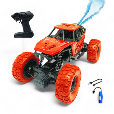 FANSEEKART Best Big Size Remote Rock Crawler Car with Metal Body, with Mist Spray Effect_22(Red)