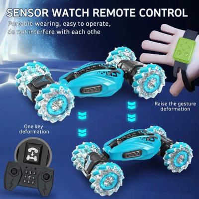 ASYZZ The Stunt Vehicle Torsion Spray Car(Black/Blue (Mixed Packaging))