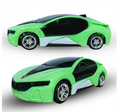 TOYS-TALK 3D Light-Up Remote Control Sports Car(Green)