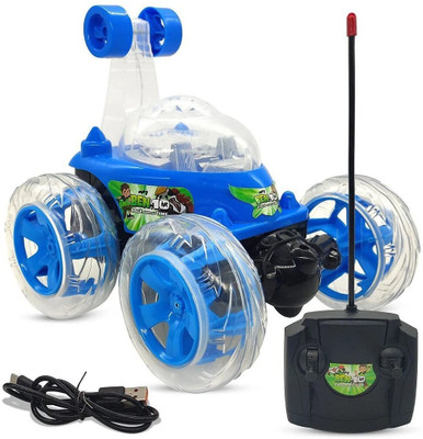 Toodles NEW_Ben10 Remote Control Rechargeable 360 Degree Stunt Car with Music & Lights(Multicolor)