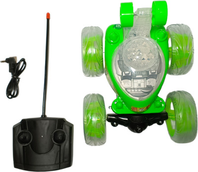 Just97 Remote ControlStunt Car 360 Degree Rotating With Light And Music(Green)