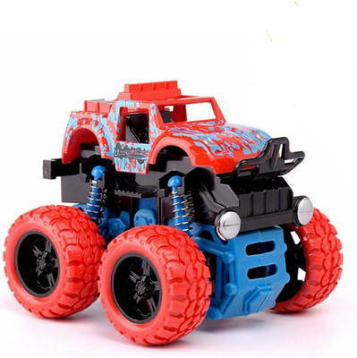 KOBBET 4x4 Monster Truck for Kids Friction Powered Stunt Car 360° Spin Action Pack of 1(Push & Go Off-Road Vehicles Toy Cars for Boys Ages 3–8 Best Birthday Gift_Multi)