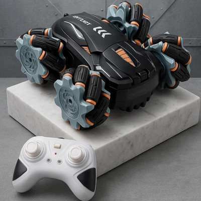 Aganta 4 Wheel Drive Double Sided Remote Control Drift Stunt Toy Car(Black)