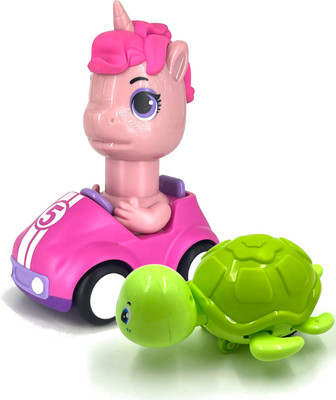 Playrox Unicorn Press n Go & Crawling Turtle Toy Set for 1 2 3 4 Year Old Boy Girl Baby(Pack of 2)