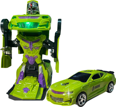 THELHARSATOYS Transforming Battery-Operated Car to Robot and Robot to Car Automatic Action Toy(Multicolor)