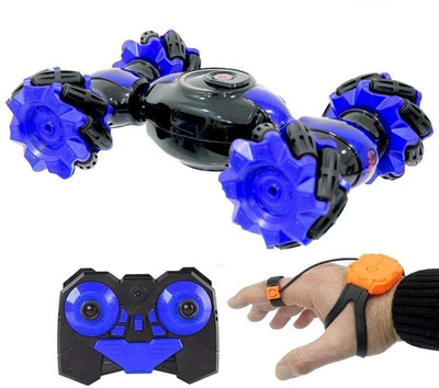fizz Hand Gesture Sensor RC Stunt Car Double Sided Rotating Remote Control Car _A2(Blue)