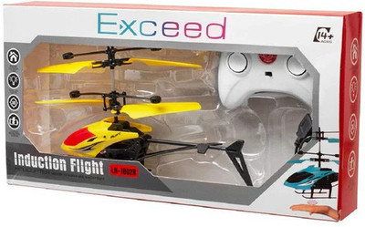 KKToys Remote Control High Quality Flying Exceed Helicopter With 3D Light for Kids(Red, Black)