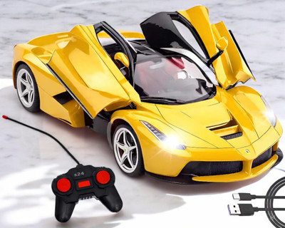 SNM97 Rechargeable Farrari Style Remote Control Car With Opening Doors_RAC-E05(Yellow)