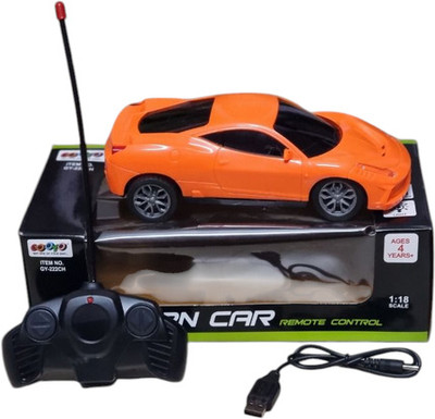 AS TRADERS Famous Car Rechargeable Remote Control Toy O4(Orange)