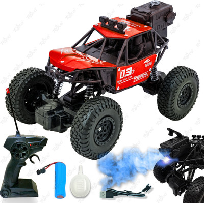 Toyco Rock Crawler 1:16 Offroad Monster RC Car with Smoke Function & Rechargeable Car(Red)