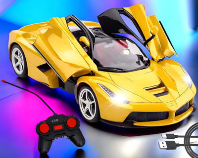 SNM97 Rechargeable Farrari Style Remote Control Car With Opening Doors_RAC-F23(Yellow)