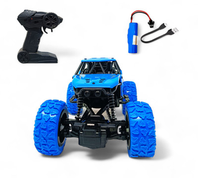 FANSEEKART Metal Body Rechargeable Remote Control Rock Crawler Car with Mist Effect_A5(Blue)