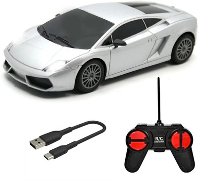 Wembley High Speed Mini 1:24 Scale Rechargeable Remote Control car with Lithium Battery(Silver)