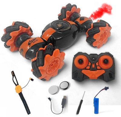 FANSEEKART Hand Sensor orange Stunt Car Double Sided Rotating Off Road 2.4Ghz with Smoke(Multicolor)