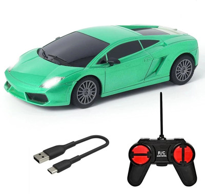 Wembley High Speed Mini 1:24 Scale Rechargeable Remote Control car with Lithium Battery(Green)