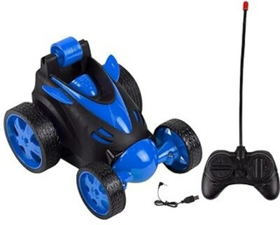 Xcillince Toys 360° Rotating & Rolling Small Stunt Car Toy with USB Cable & Remote Sm_4(ASSORTED)