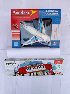 Kmc kidoz Combo Remote Control Aeroplane & Mini Portable Electronic Keyboard Piano(Multicolor)