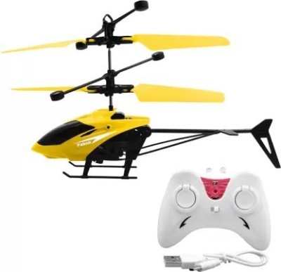 Matraders Remote Control Indoor Helicopter with Infrared Sensor 3D Flashing Light(Yellow)