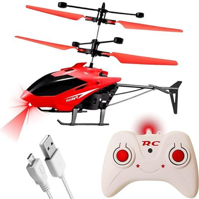 august Remote control Helicopter dual lights multicolour charging cable for kid(Blue)