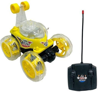 JAPMAAN Remote Control 360 Degree Plastic Rolling Stunt Car for Kids (YELLOW)(Yellow)