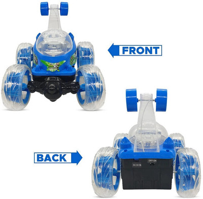 JOYWHIZ Rechargeable- Remote Control 360 Degree Rotating Stunt CAR for Kids B12(Blue)