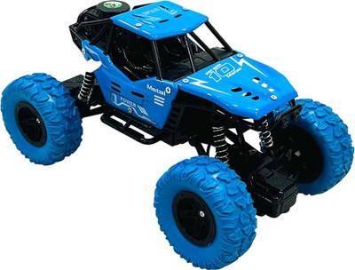 FANSEEKART Metal Body Rechargeable Remote Control Rock Crawler Car for kids_C7(Blue)