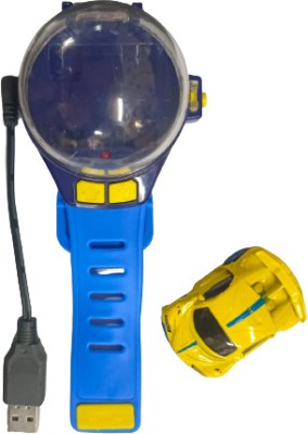 Bestie Toys Mini Remote Control Watch Car 2.4 GHz Cartoon Watch Car Toy (YELLOW)(Blue)