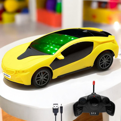 Mahi Zone Rechargeable High Speed Remote Control Famous Car & 3D LED Light For Kids_R54(Yellow)