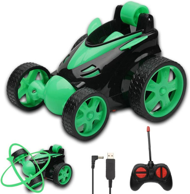 Goyoo Rechargeable 5 Functions 360° Rotating & Rolling Big Stunt Car Toy(Green)