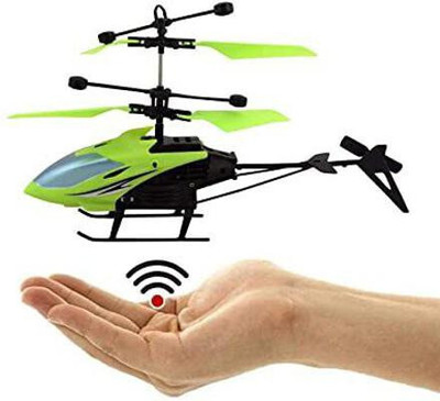 planettoy Trendy Remote Control 2 in 1 Charging Helicopter Toy with 3D Light_A10(Green)