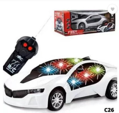 Toodles New_Wireless Remote Control Fast Modern Car With 3D Light CAR_RC17 (White)(White)