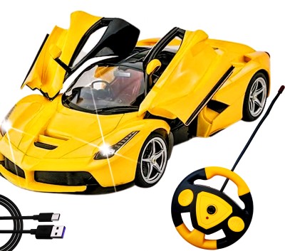 SNM97 Rechargeable Ferrari Style Remote Control Car With Opening Doors_RAC-36(Yellow)