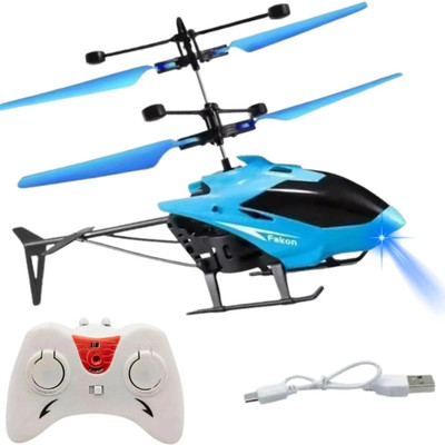 sky toys Remote control Helicopter toy with dual mode lighting & charging cable for kids(Multicolor)
