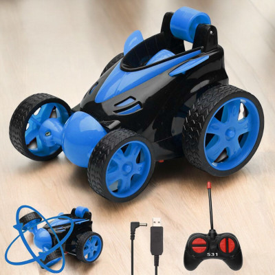 SNM97 Rechargeable 360° Rotating & Rolling Small Stunt Car for Kids_M44(Blue)