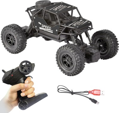 KidsBug Remote Controlled Rock Crawler RC Monster Truck, 4 Wheel Drive(Black)