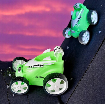Gurukrupa 360 SMALL STUNT CAR RECHARGEABLE WITH C TYPE USB CABLE GREEN(Green)