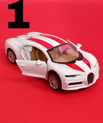 RAMSHREE Pull-Back Alloy Sports Car Toy with Openable Doors(White)