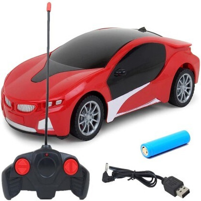 Skyler Collection Skyer Collection Remote Control Chargeable 3D Famous Car with Flashing Light,(Red)