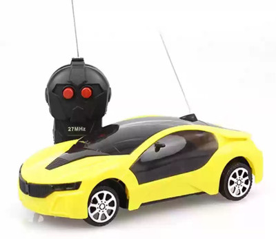 Awesome Play 2 Function 3D Light & Fast Speed Mini Remote Control Racing car for Kids(Yellow)