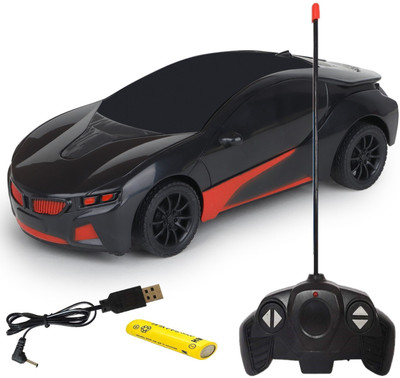 CADDLE & TOES Remote Control Toy Car Electric Chargeable 3D Lightning (Black)(Black)