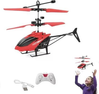 Expozzy Mart Chargeable Remote Control Helicopter for Kids with Safety Sensor_GP5D3(Red)