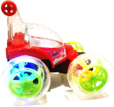 Wadhwa enterprises Big Remote Control Stunt Car | 360° Rotation with Multicolour Lights and Music(Red)